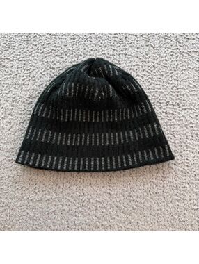 Forever 21 Black Open Knit Mesh Beanie Skull Cap One Size Grunge Goth Y2K Unisex
